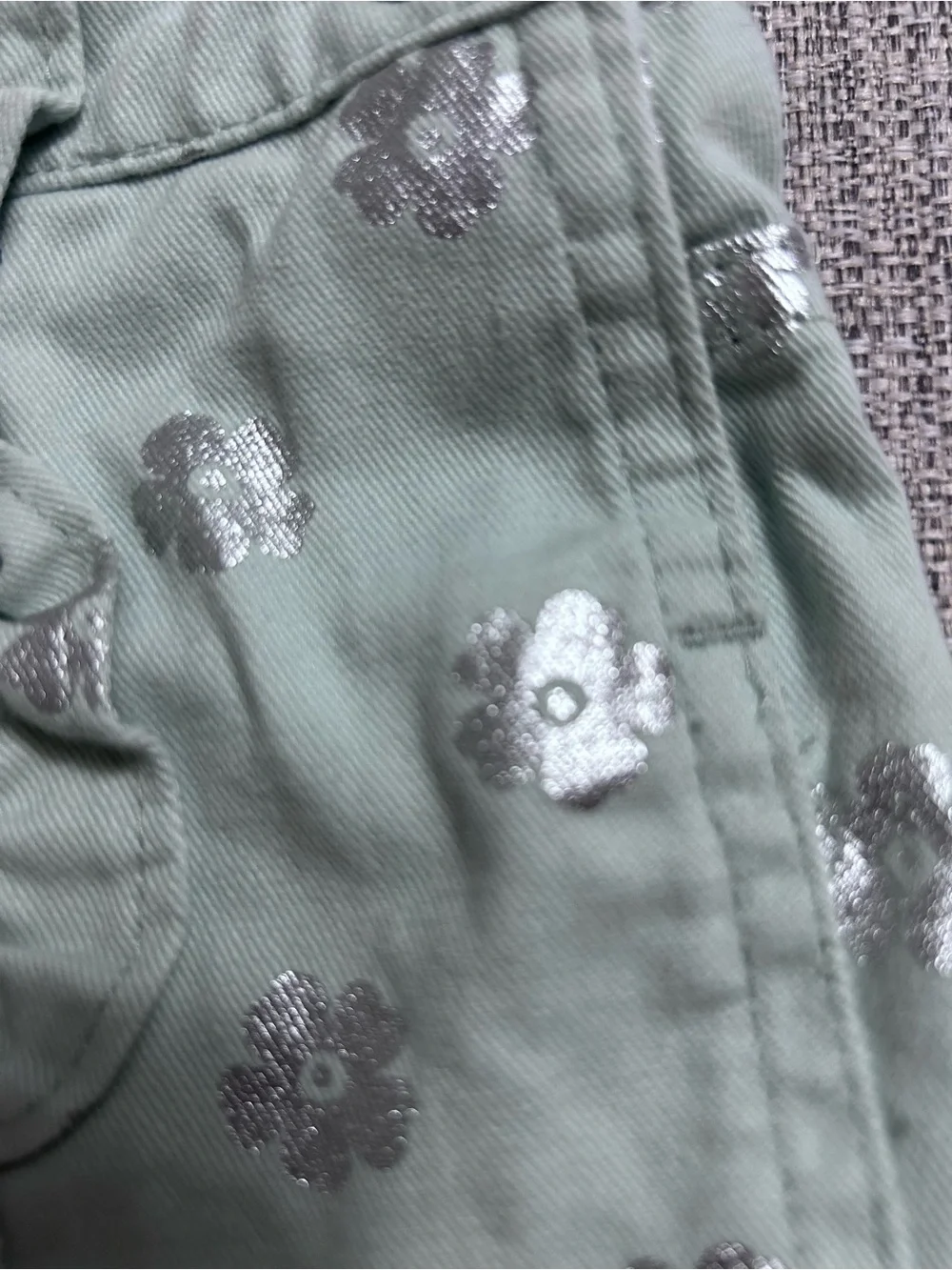Girls' Mint Green Floral Pink Sequin Overalls. Size 3T. NWOT